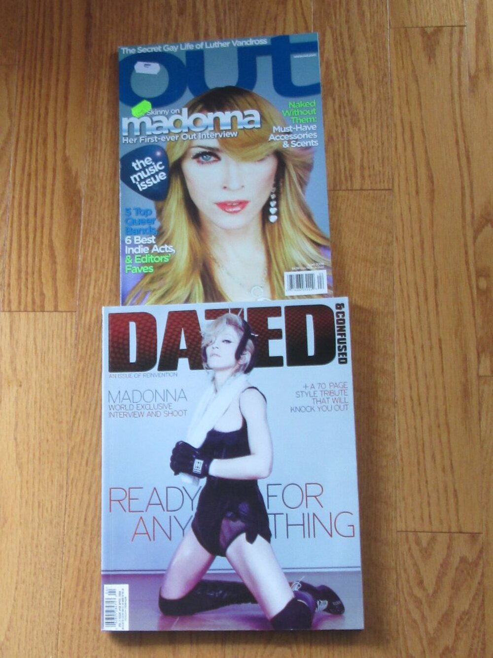 Madonna - Dazed and Confused magazine April 2008. Out magazine April 2006